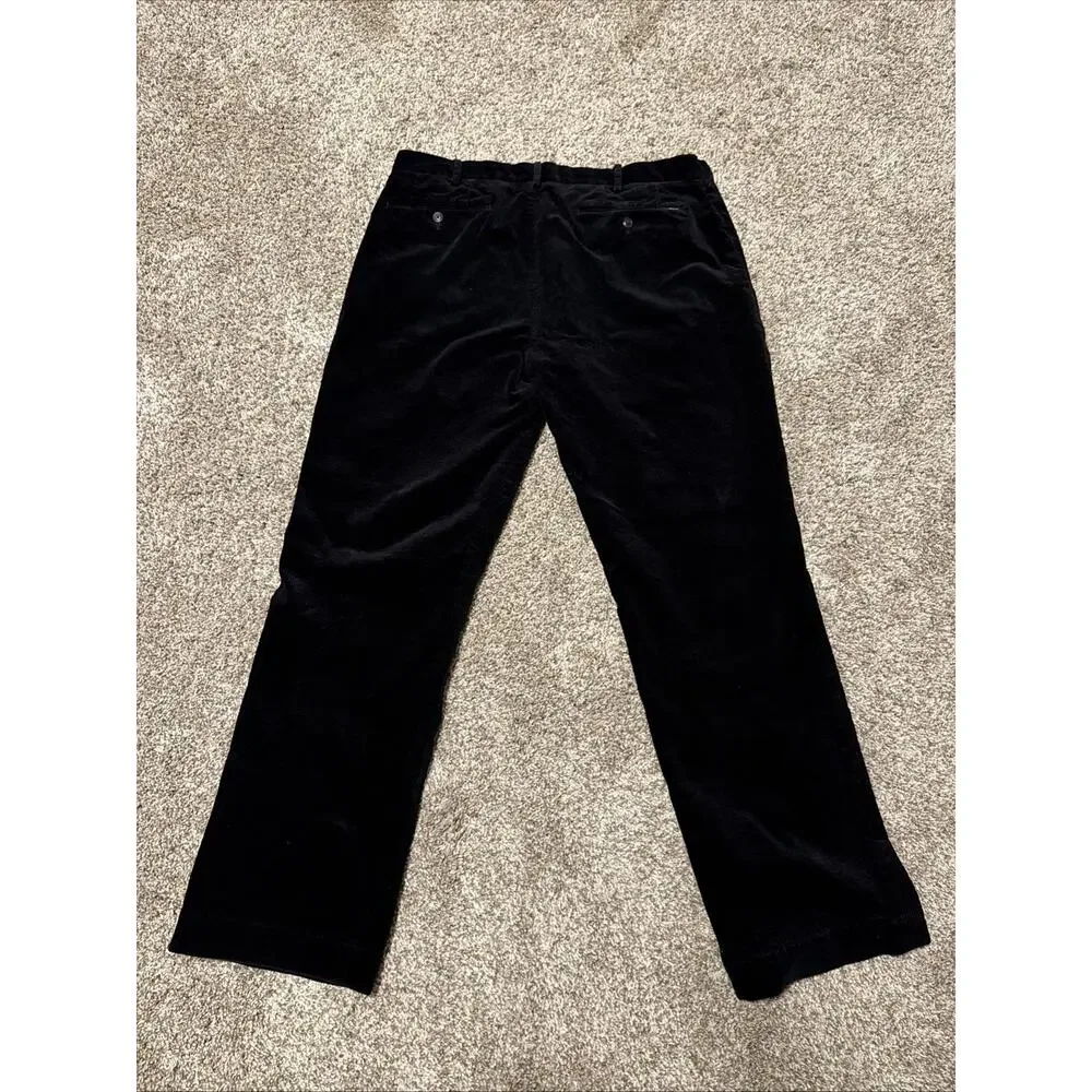 Polo Ralph Lauren Corduroy Pants Mens 36x32 Black Straight Stretch Classic Fit